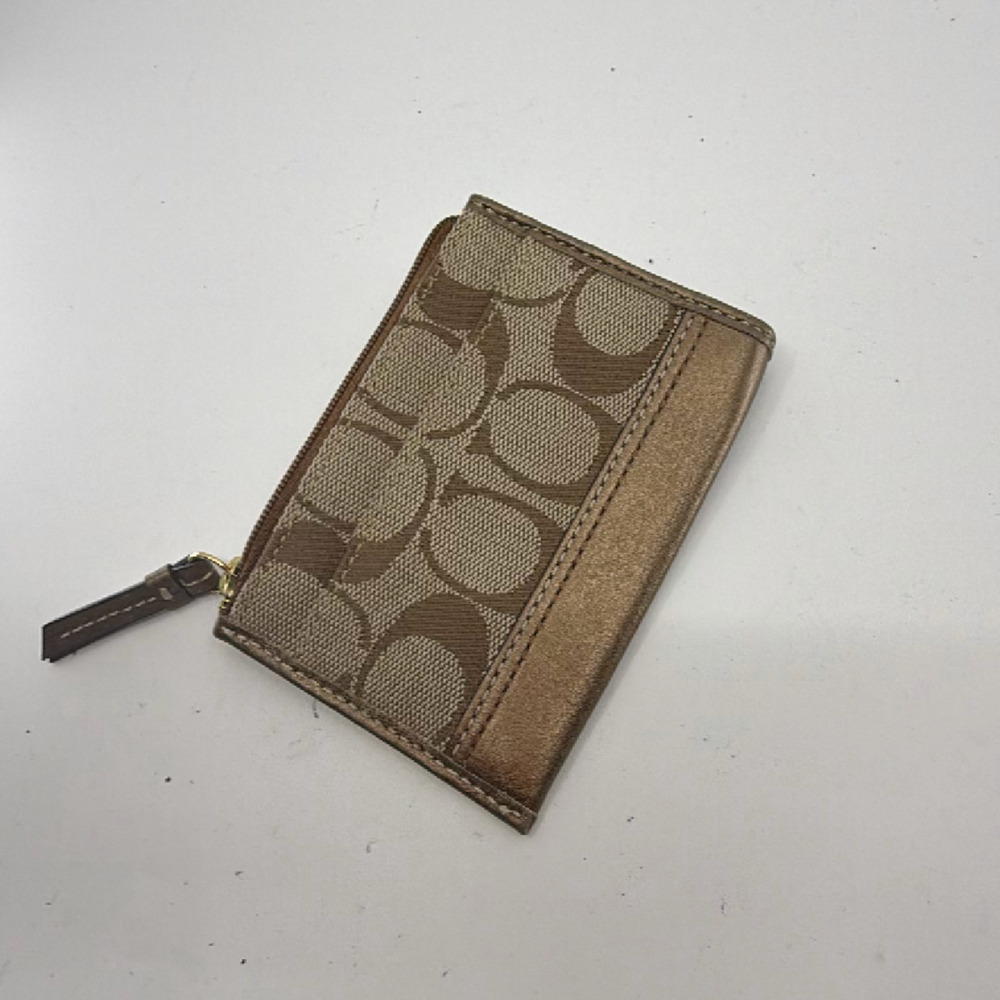 Coach Mini Skinny Brown Signature C Canvas Coin Case - Picture 8 of 8
